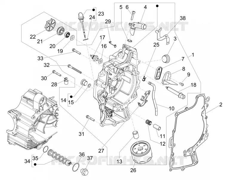 CARTER VOLANT MAGNETIQUE - FILTRE A HUILE PIAGGIO PIAGGIO-SCOOTER 530 MP3 2022  MP3 530 HPE RST Exclusive E5