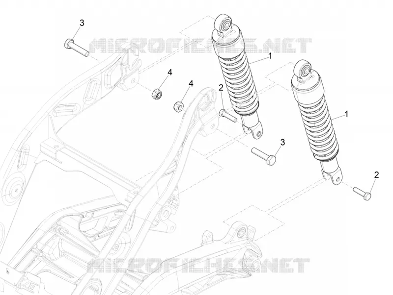 Suspension arrière - Amortisseur/s PIAGGIO PIAGGIO-SCOOTER ELECTRIC PIAGGIO-1 2021  Piaggio 1 Moped 25Km/h