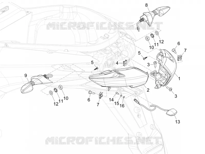 FEUX ARRIERE - CLIGNOTANTS PIAGGIO PIAGGIO-SCOOTER 310 MP3 2024  MP3 310 hpe - 310 hpe Sport E5+