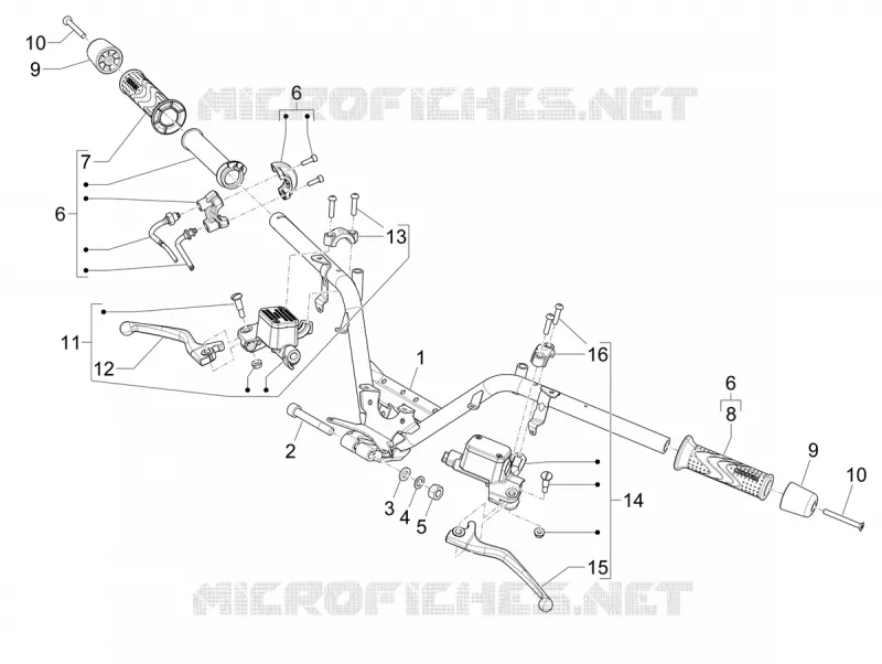 Guidon - Maître cylindre PIAGGIO PIAGGIO-SCOOTER 310 MP3 2024  MP3 310 hpe - 310 hpe Sport E5+
