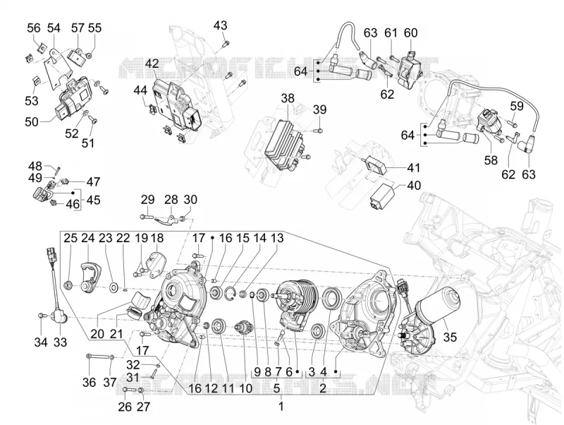 Régulateurs de tension - Centrales electroniques - Bobine H.T. PIAGGIO PIAGGIO-SCOOTER 400 MP3 2024  MP3 MAXI 400 HPE E5+