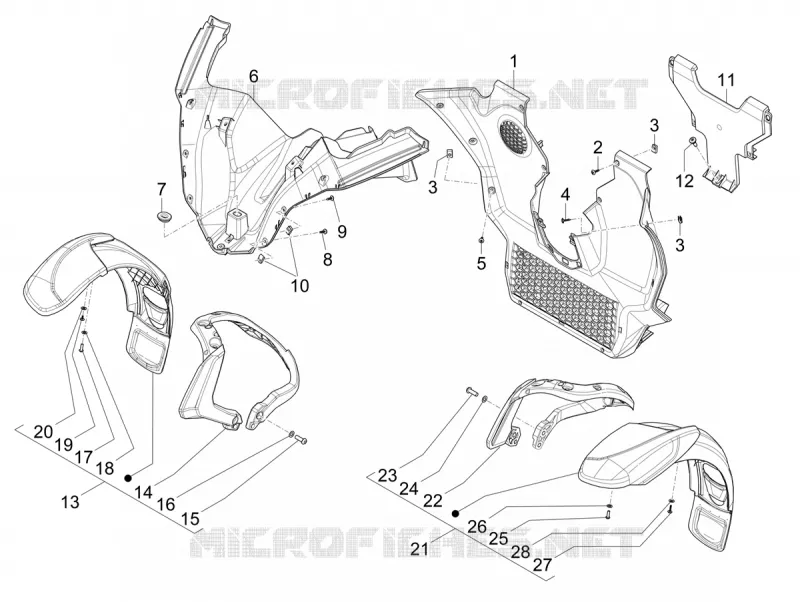 Logement roue - Garde boue PIAGGIO PIAGGIO-SCOOTER 530 MP3 2024  MP3 MAXI 530 HPE E5+ Exclusive