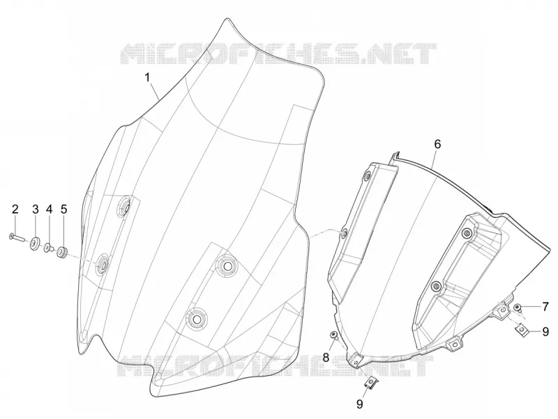Pare-brise - Glaces PIAGGIO PIAGGIO-SCOOTER 530 MP3 2024  MP3 MAXI 530 HPE E5+ Exclusive