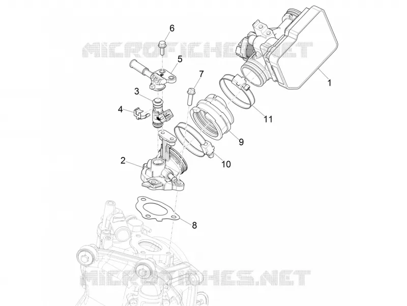 Boitier papillon - Injecteur - Pipe d'admission PIAGGIO PIAGGIO-SCOOTER 300 BEVERLY 2023  Beverly 300 E5 Deep Black