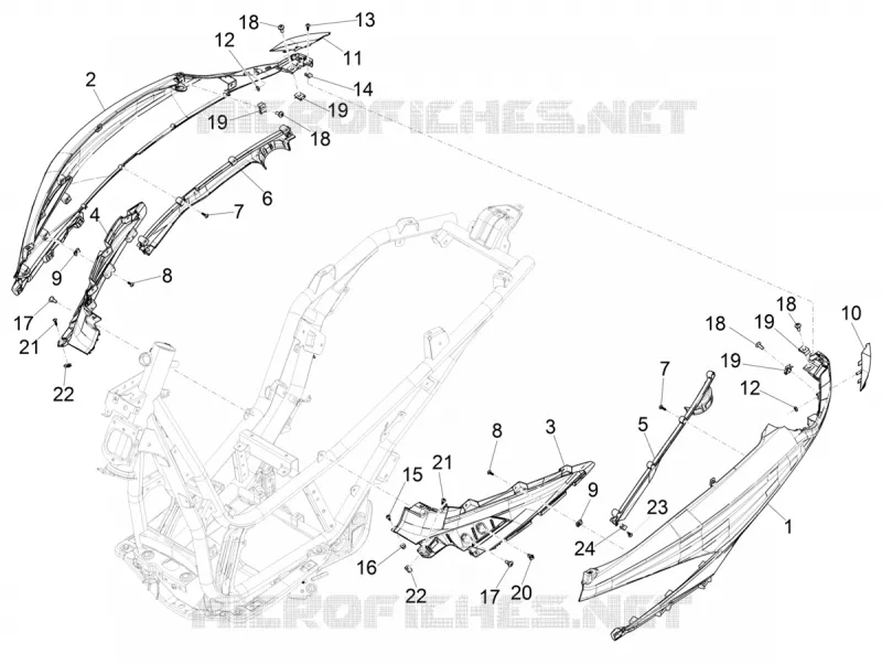 Couvertures laterales - Spoiler PIAGGIO PIAGGIO-SCOOTER 310 BEVERLY 2025  Beverly 310 E5+ Classic - Sport