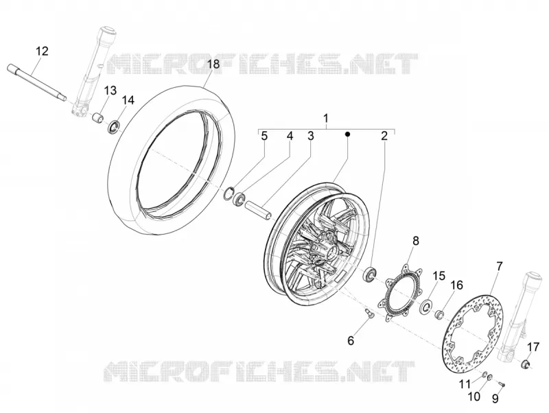 Roue avant PIAGGIO PIAGGIO-SCOOTER 400 BEVERLY 2025  Beverly 400 E5+ Classic - Sport