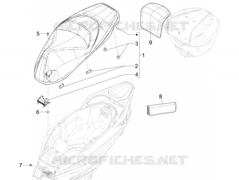 Selle/sieges PIAGGIO PIAGGIO-SCOOTER 400 BEVERLY 2023  Beverly 400 E5 Deep Black