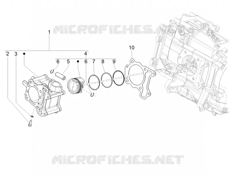 Groupe cylindre-piston-axe PIAGGIO PIAGGIO-SCOOTER 125 MEDLEY 2024  Medley 125 ABS E5+