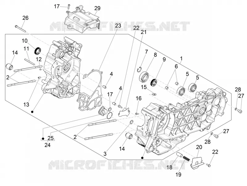 Carter moteur VESPA VESPA-SCOOTER 125 GTS 2022  Vespa GTS 125 ABS E5 Super - Super Sport - Super Tech