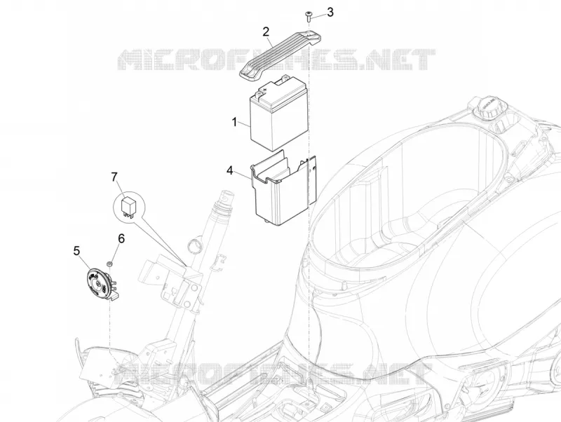 Relais - Batterie - Avertisseur sonore VESPA VESPA-SCOOTER 125 GTS 2024  Vespa GTS 125 ABS E5 Super - Super Sport - Super Tech