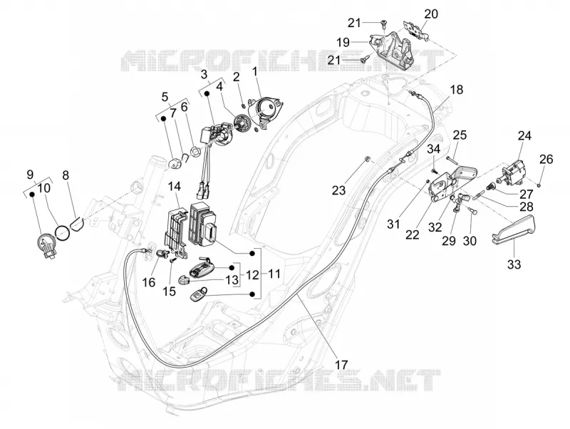 SERRURES VESPA VESPA-SCOOTER 125 GTS 2022  Vespa GTS 125 ABS E5 Super - Super Sport - Super Tech