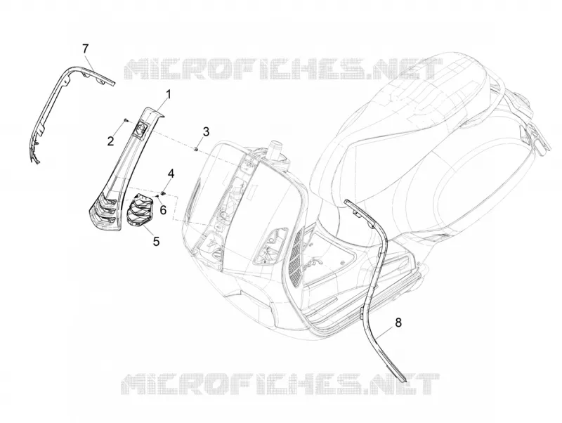 Tablier avant VESPA VESPA-SCOOTER 125 GTS 2022  Vespa GTS 125 ABS E5 Super - Super Sport - Super Tech