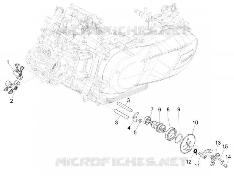 Groupe support balanciers VESPA VESPA-SCOOTER 125 GTS 2025  Vespa GTS 125 E5+ Super Tech