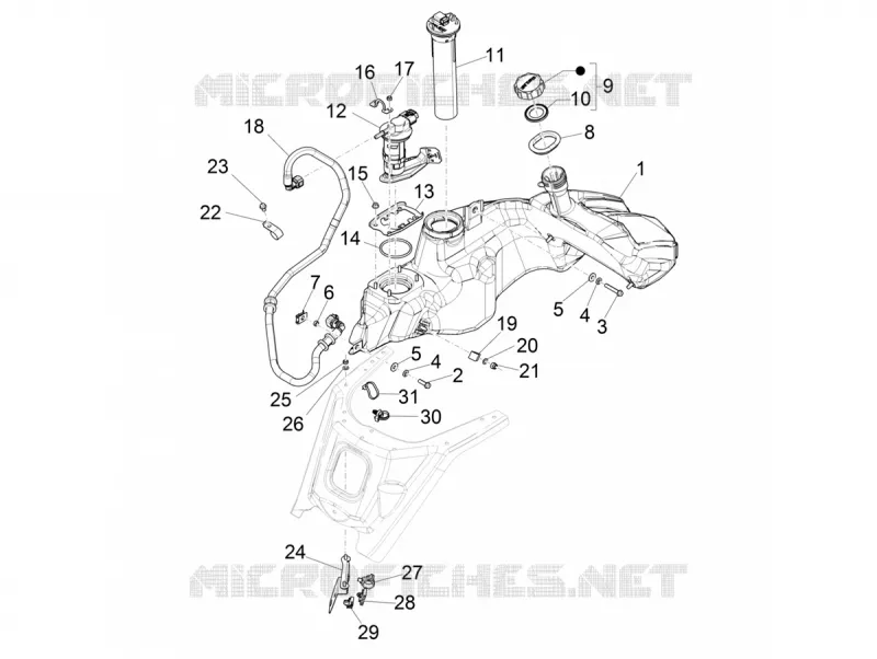 Réservoir VESPA VESPA-SCOOTER 125 GTS 2025  Vespa GTS 125 E5+ Super Tech