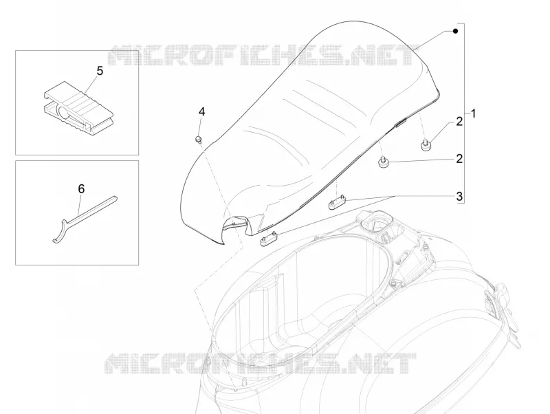 Selle/sieges VESPA VESPA-SCOOTER 300 GTS 2023  Vespa GTS 300 ABS E5 Super - Super Sport - Super Tech