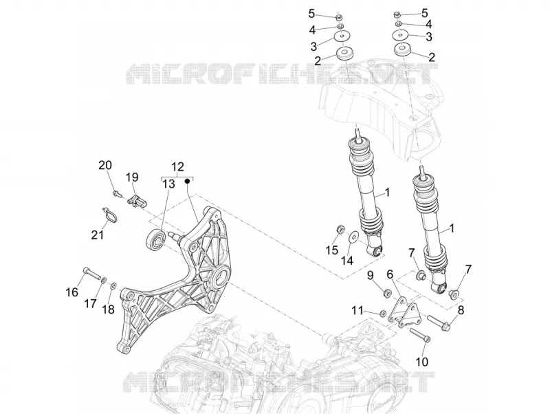 Suspension arrière - Amortisseur/s VESPA VESPA-SCOOTER 300 GTS 2022  Vespa GTS 300 ABS E5 Super - Super Sport - Super Tech