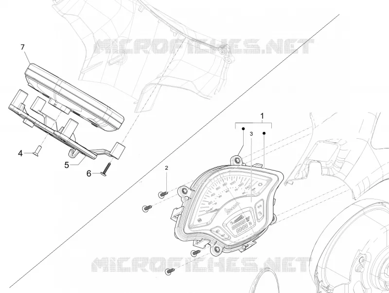 Groupe instruments - Cruscotto VESPA VESPA-SCOOTER 300 GTS 2021  GTS 300 Super HPE 4T 4V ie Euro 5 ABS