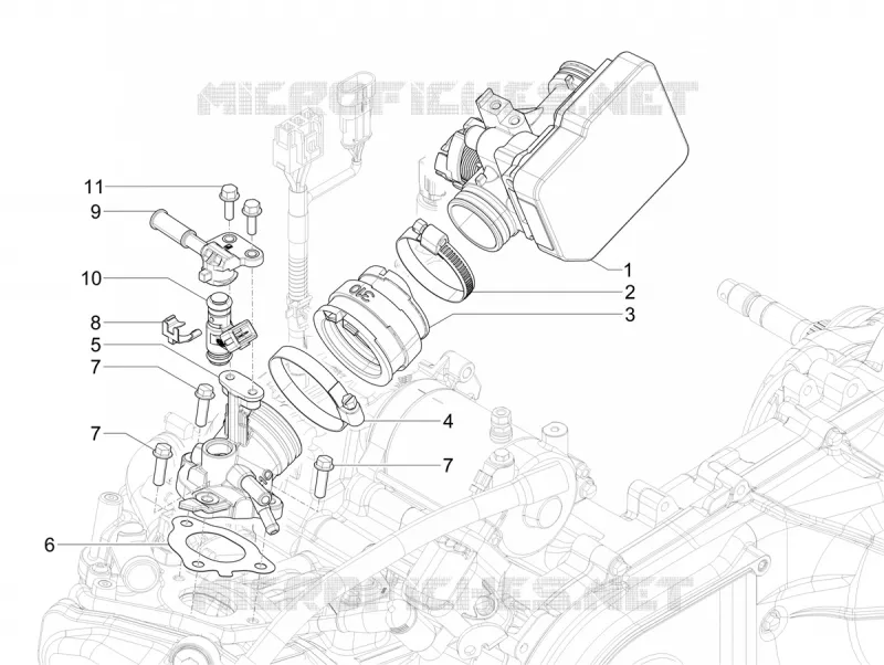 Boitier papillon - Injecteur - Pipe d'admission VESPA VESPA-SCOOTER 310 GTS 2025  Vespa GTS 310 E5+ Super Tech