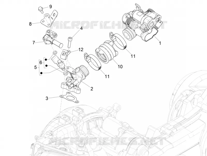 Boitier papillon - Injecteur - Pipe d'admission VESPA VESPA-SCOOTER 50 PRIMAVERA 2023  Primavera 50 4T 3V Euro 5