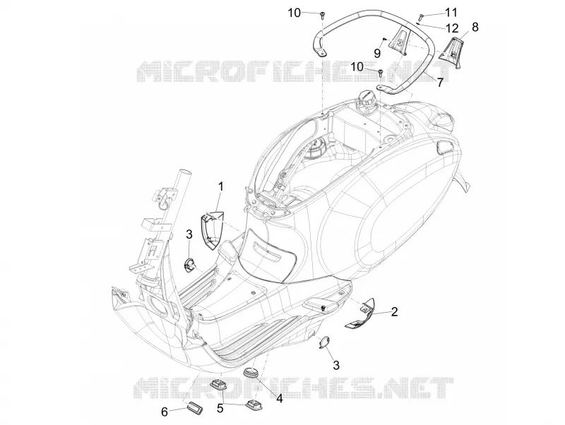 Couvertures laterales - Spoiler VESPA VESPA-SCOOTER 50 PRIMAVERA 2022  Primavera 50 4T 3V Euro 5
