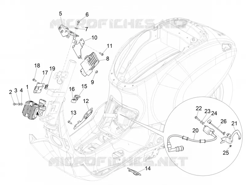 Régulateurs de tension - Centrales electroniques - Bobine H.T. VESPA VESPA-SCOOTER 50 PRIMAVERA 2023  Primavera 50 4T 3V Euro 5