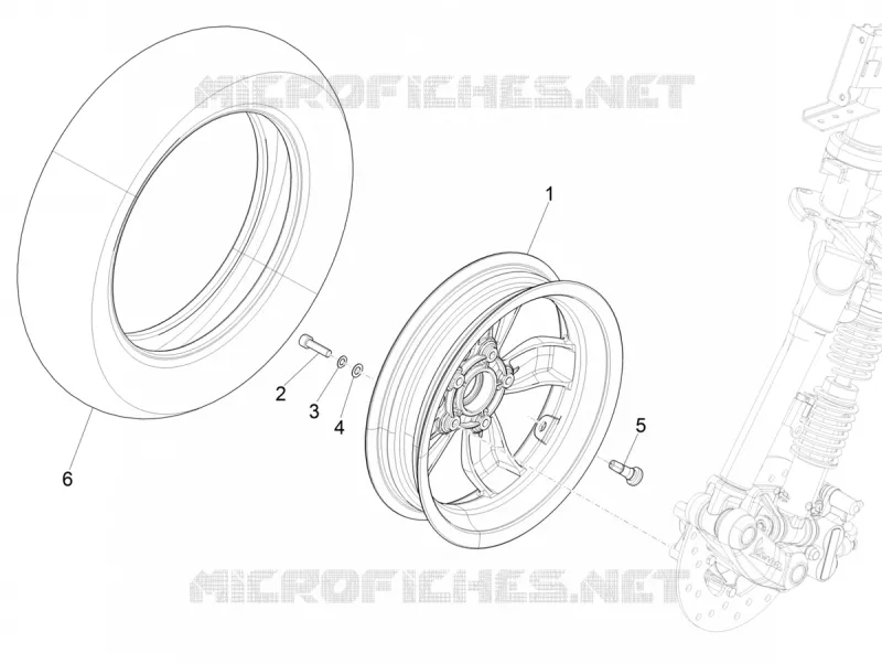Roue avant VESPA VESPA-SCOOTER 50 PRIMAVERA 2023  Primavera 50 4T 3V Euro 5
