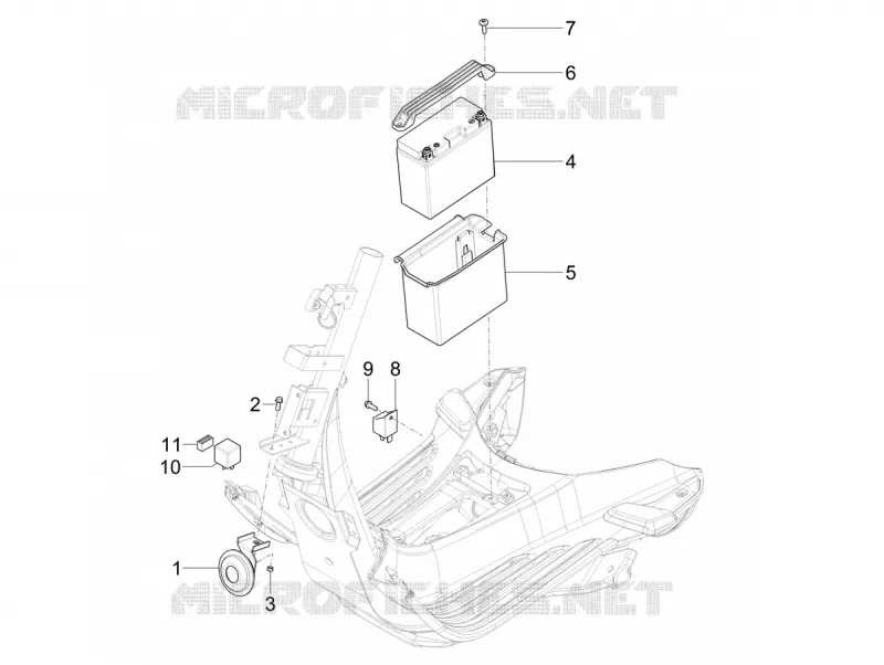 Relais - Batterie - Avertisseur sonore VESPA VESPA-SCOOTER 50 PRIMAVERA 2023  Vespa Primavera 50 4T 3V ie ABS E5 Mickey Mouse