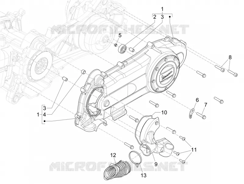 Couvercle carter - Refoidissement carter VESPA VESPA-SCOOTER 50 PRIMAVERA 2024  Vespa Primavera 50 E5
