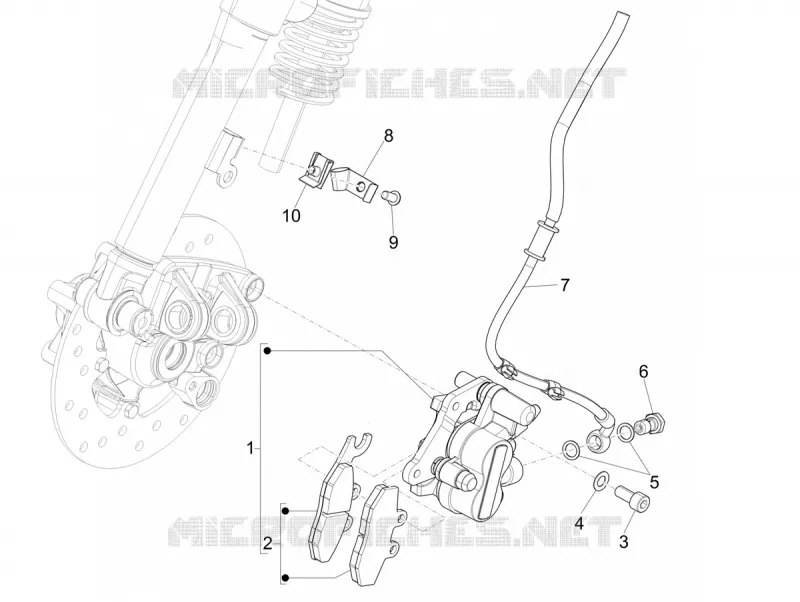 Tuyaus du freins - Etriers de frein VESPA VESPA-SCOOTER 50 PRIMAVERA 2024  Vespa Primavera 50 E5 RED