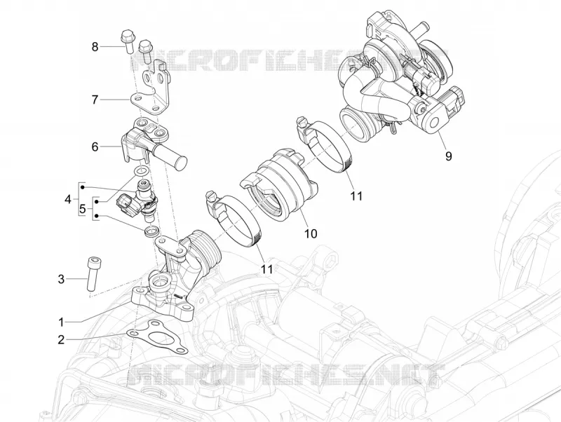 Boitier papillon - Injecteur - Pipe d'admission VESPA VESPA-SCOOTER 50 PRIMAVERA 2024  Vespa Primavera 50 TECH E5