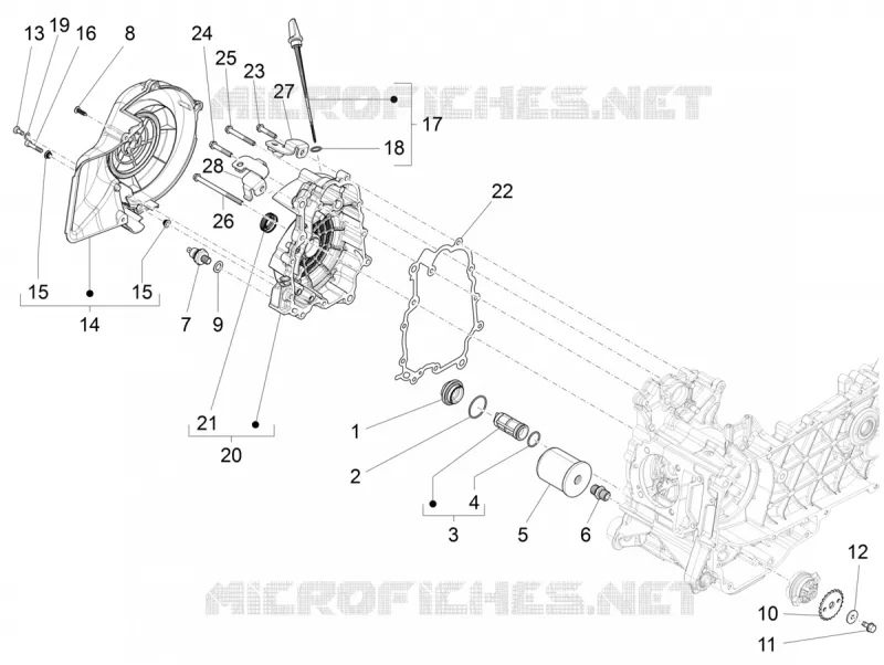 CARTER VOLANT MAGNETIQUE - FILTRE A HUILE VESPA VESPA-SCOOTER 125 PRIMAVERA 2023  Vespa Primavera 125 4T 3V ie ABS E5 Mickey Mouse