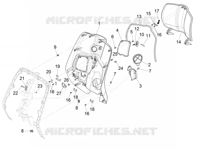 Coffre avant - Contre-tablier VESPA VESPA-SCOOTER 125 PRIMAVERA 2023  Vespa Primavera 125 4T 3V ie ABS E5 Mickey Mouse