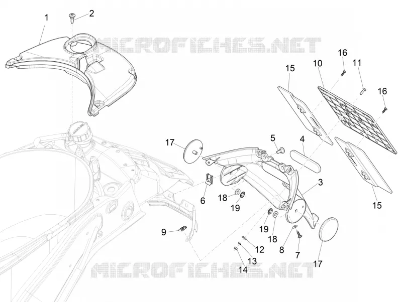 Couvercle arrière - Pare-boue VESPA VESPA-SCOOTER 125 PRIMAVERA 2023  Vespa Primavera 125 4T 3V ie ABS E5 Mickey Mouse