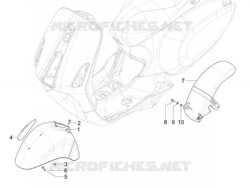 Logement roue - Garde boue VESPA VESPA-SCOOTER 125 PRIMAVERA 2023  Vespa Primavera 125 4T 3V ie ABS E5 Mickey Mouse