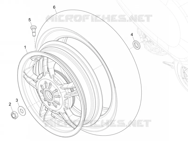 ROUE ARRIERE VESPA VESPA-SCOOTER 125 PRIMAVERA 2024  Vespa Primavera 125 Batik E5+
