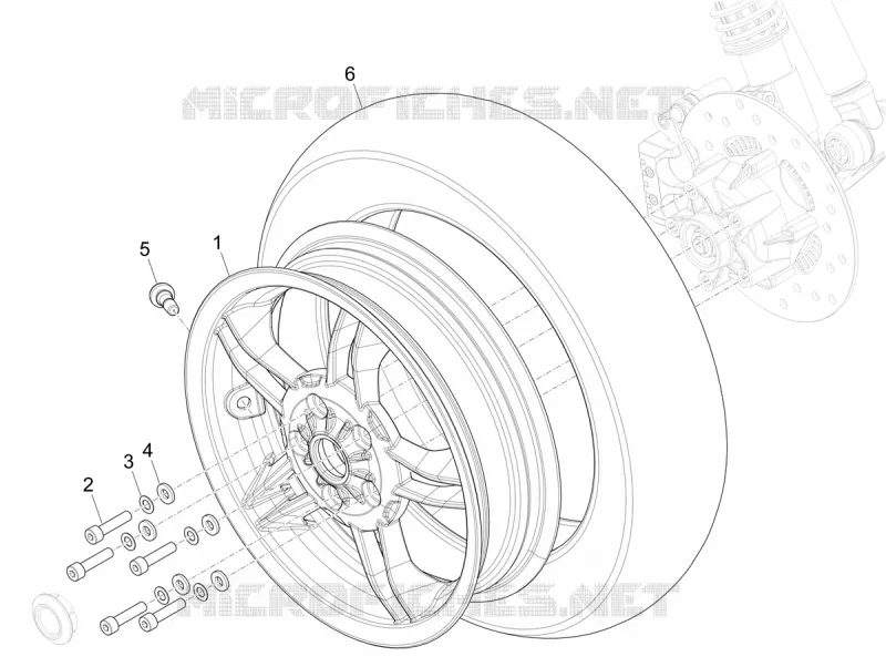 Roue avant VESPA VESPA-SCOOTER 125 PRIMAVERA 2024  Vespa Primavera 125 Batik E5+