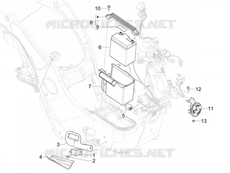 Relais - Batterie - Avertisseur sonore VESPA VESPA-SCOOTER 125 PRIMAVERA 2024  Vespa Primavera 125 E5+
