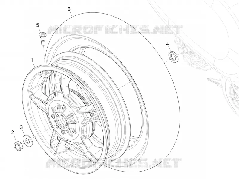 ROUE ARRIERE VESPA VESPA-SCOOTER 125 PRIMAVERA 2024  Vespa Primavera 125 E5+ RED