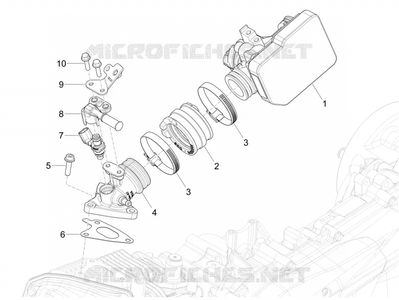 Boitier papillon - Injecteur - Pipe d'admission VESPA VESPA-SCOOTER 125 PRIMAVERA 2024  Vespa Primavera 125 TECH E5+
