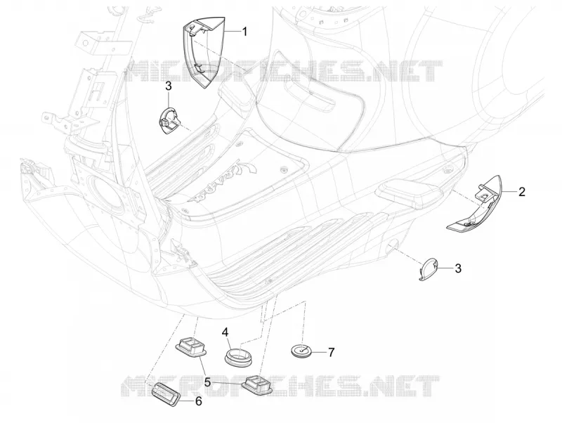 Couvertures laterales - Spoiler VESPA VESPA-SCOOTER ELECTRIC PRIMAVERA 2023  Vespa Primavera Elettrica 45 Km/h