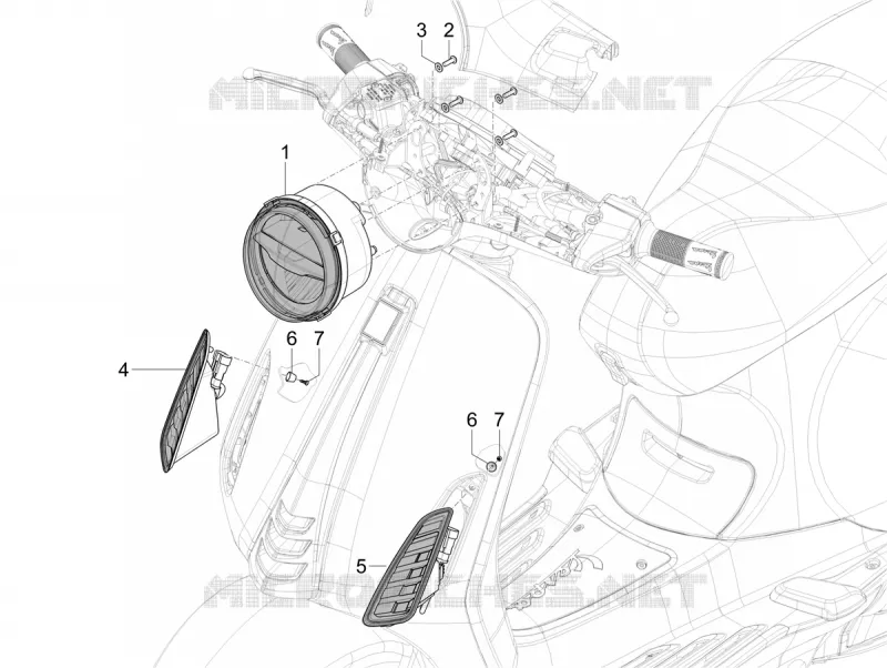 PHARE - CLIGNOTANTS AVANT VESPA VESPA-SCOOTER ELECTRIC PRIMAVERA 2023  Vespa Primavera Elettrica 45 Km/h