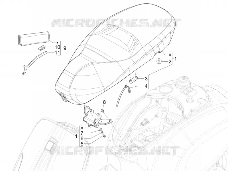 Selle - trousse d'outilis VESPA VESPA-SCOOTER ELECTRIC PRIMAVERA 2024  Vespa Primavera Elettrica TECH 70 km/h