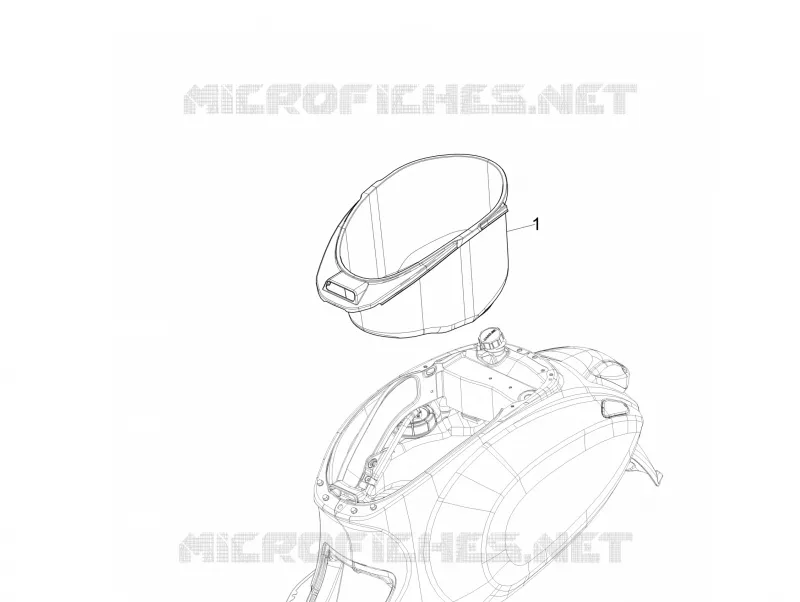 Logement casque - Dessous de selle VESPA VESPA-SCOOTER 50 SPRINT 2023  Vespa Sprint 50 E5 Justin Bieber