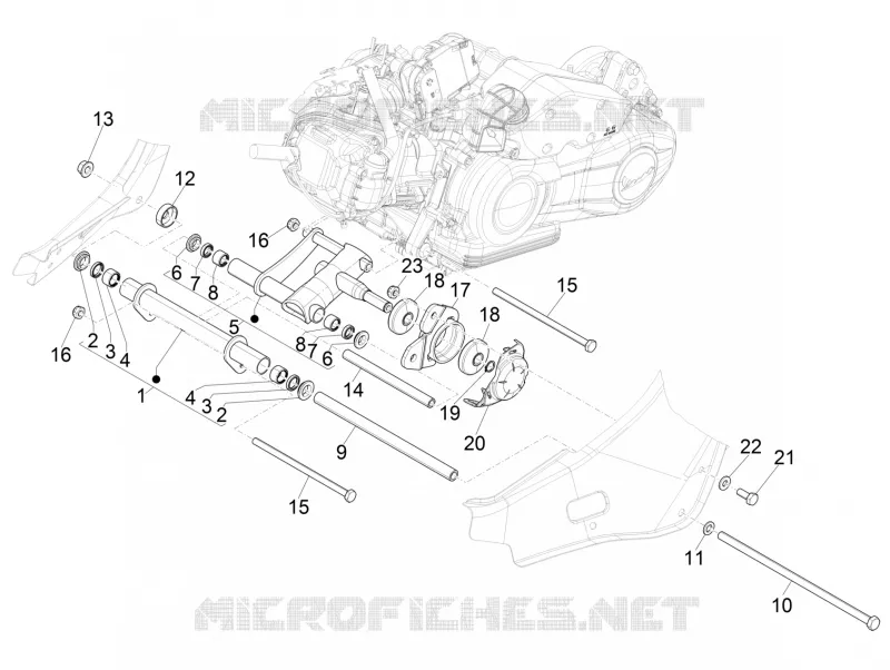 Bras oscillant VESPA VESPA-SCOOTER 125 SPRINT 2022  Vespa Sprint 125 ABS E5 Justin Bieber