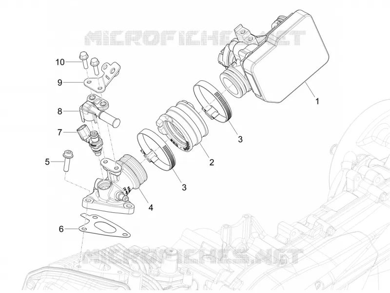 Boitier papillon - Injecteur - Pipe d'admission VESPA VESPA-SCOOTER 125 SPRINT 2024  Vespa Sprint S 125 E5+