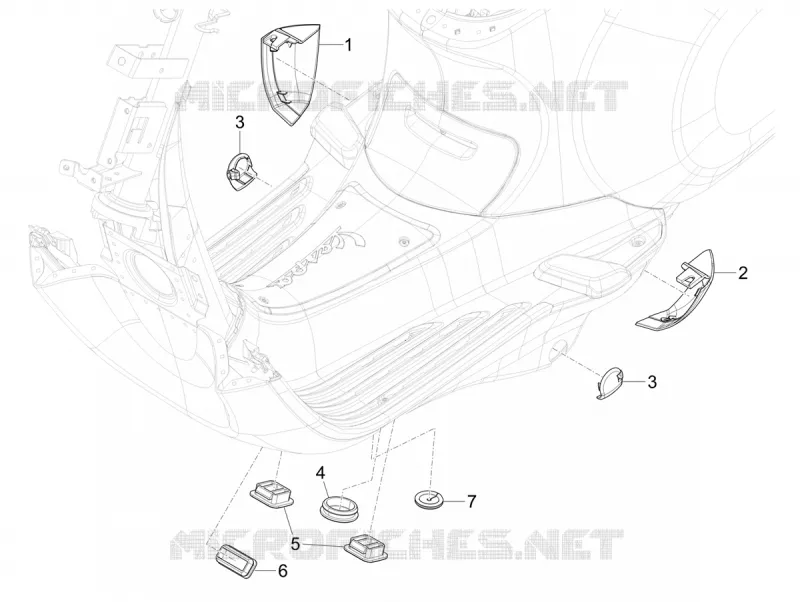 Couvertures laterales - Spoiler VESPA VESPA-SCOOTER 125 SPRINT 2024  Vespa Sprint S 125 E5+