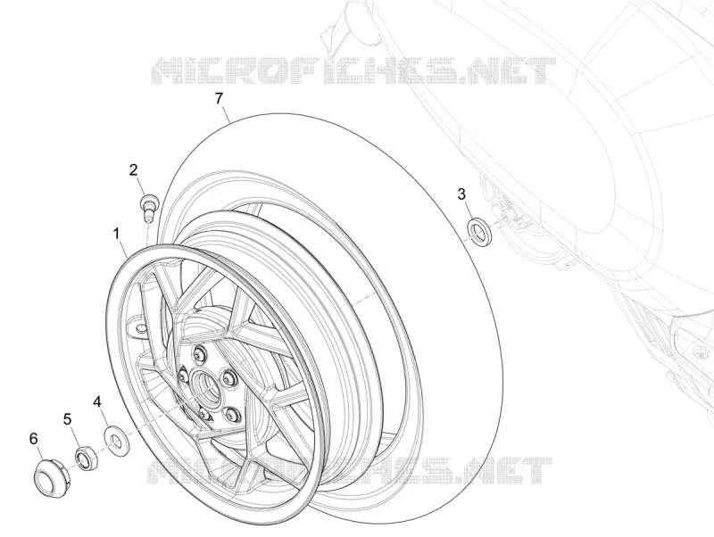 ROUE ARRIERE VESPA VESPA-SCOOTER ELECTRIC SPRINT 2023  Vespa Sprint Elettrica 45 Km/h