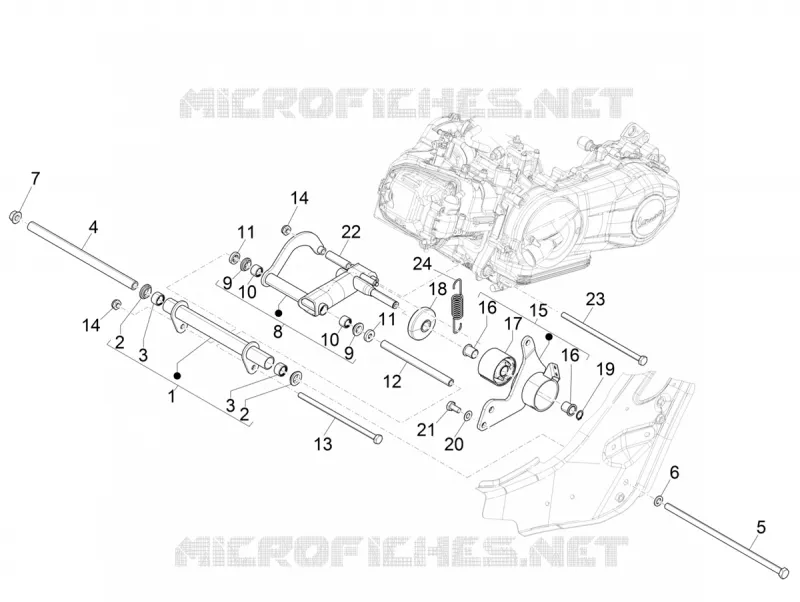 Bras oscillant VESPA VESPA-SCOOTER 300 GTV 2024  Vespa GTV 300 E5 140° Anniversario