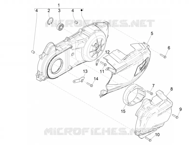 Couvercle carter - Refoidissement carter VESPA VESPA-SCOOTER 300 GTV 2023  Vespa GTV 300 HPE E5 ABS RST