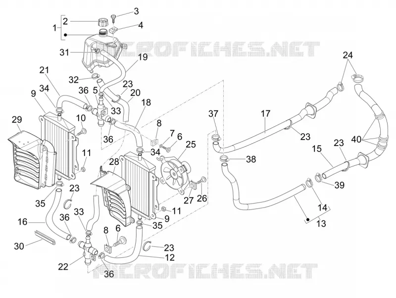 Installation de refoidissement VESPA VESPA-SCOOTER 300 GTV 2023  Vespa GTV 300 HPE E5 ABS RST